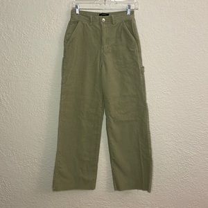 Green corduroy wide leg pants